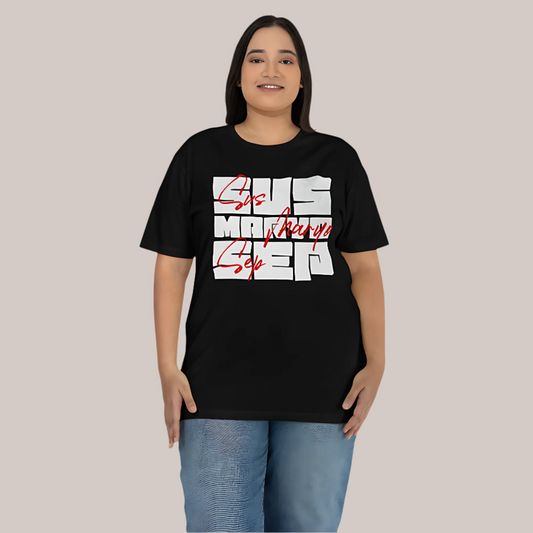 T-shirt featuring 'Susmaryosep' in bold block text with a red script accent, part of PINOY TRIBO™'s Filipino-inspired apparel collection.