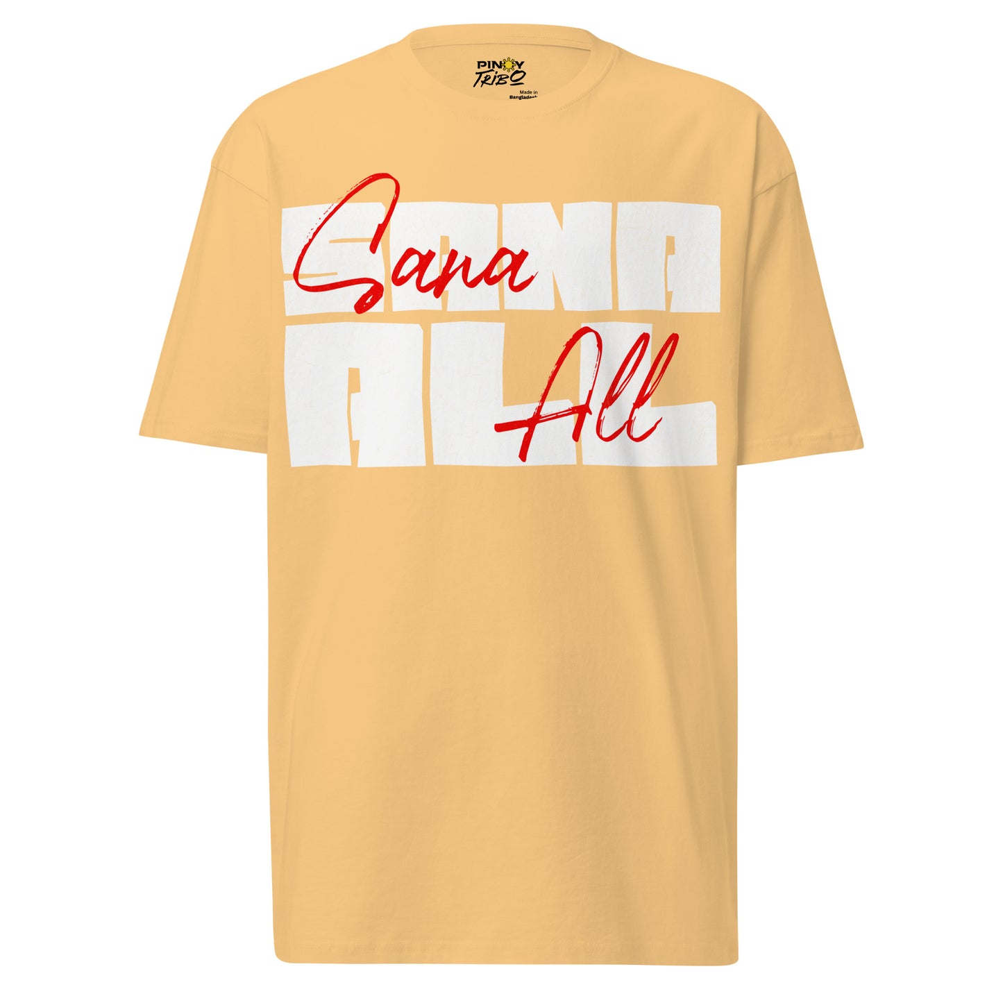 "Sana All" Filipino Streetwear Graphic Tee featuring a bold block-style white typography with red script overlay, inspired by popular Pinoy expressions.mockup