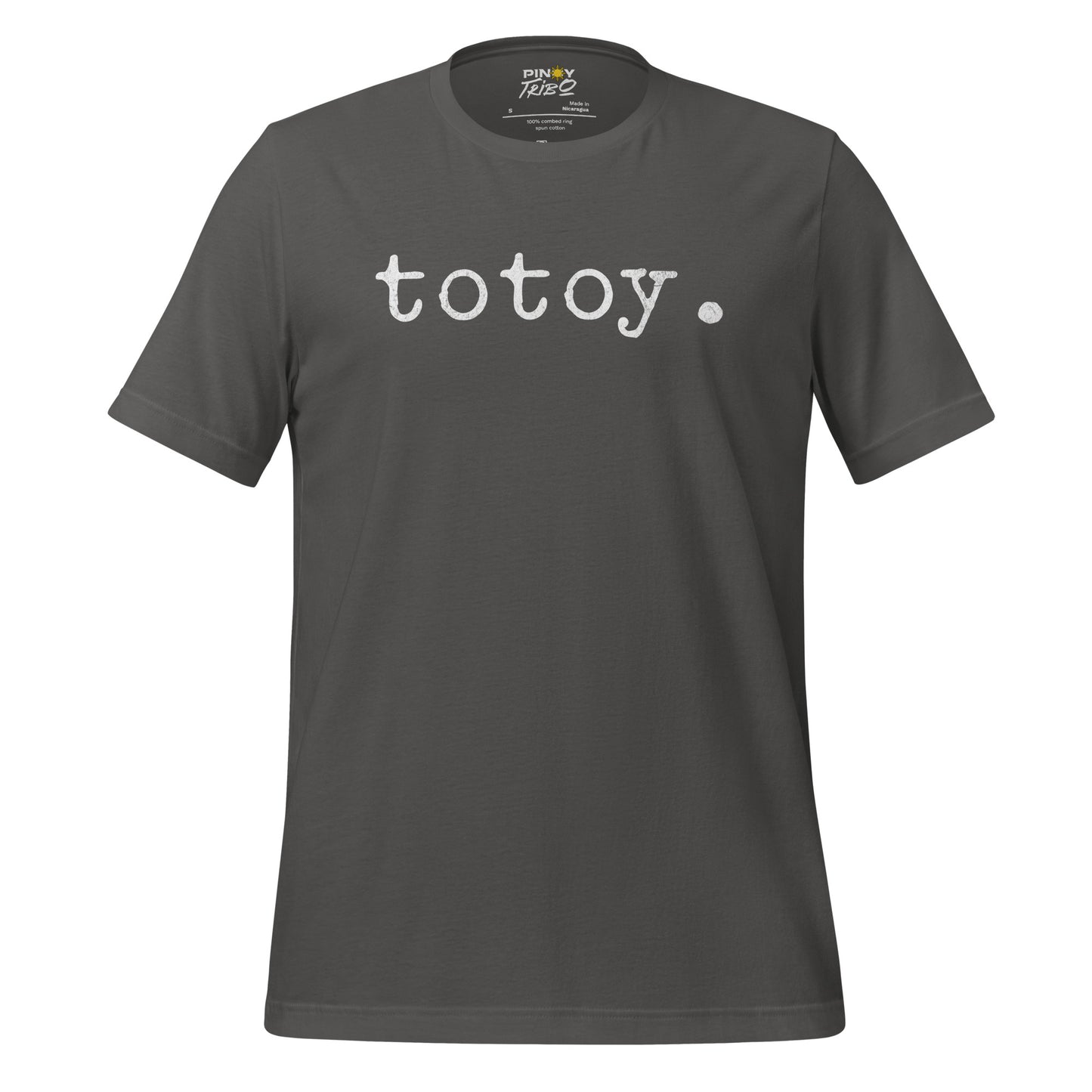 T-shirt with the word 'totoy.' in bold white font, part of PINOY TRIBO™'s Filipino-inspired apparel collection.