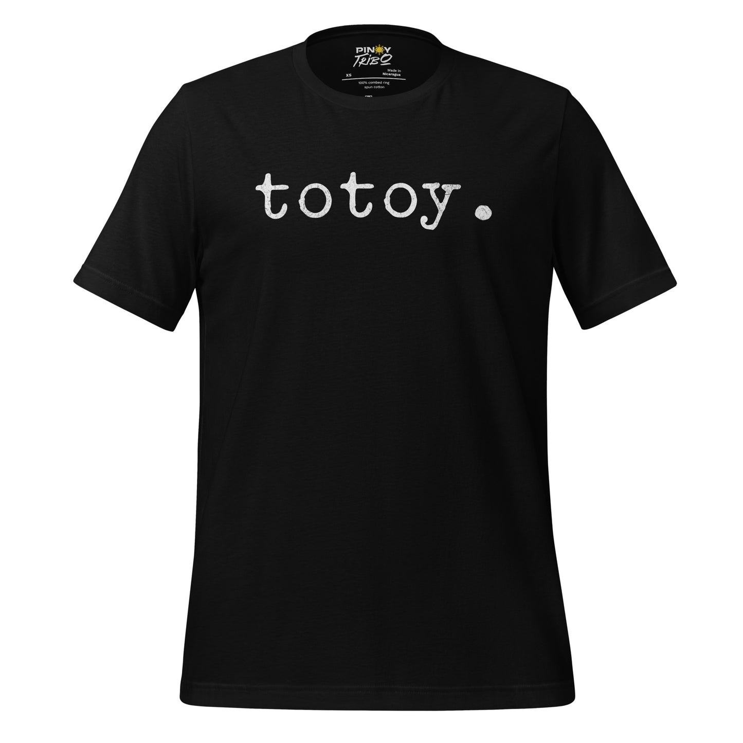 T-shirt with the word 'totoy.' in bold white font, part of PINOY TRIBO™'s Filipino-inspired apparel collection.