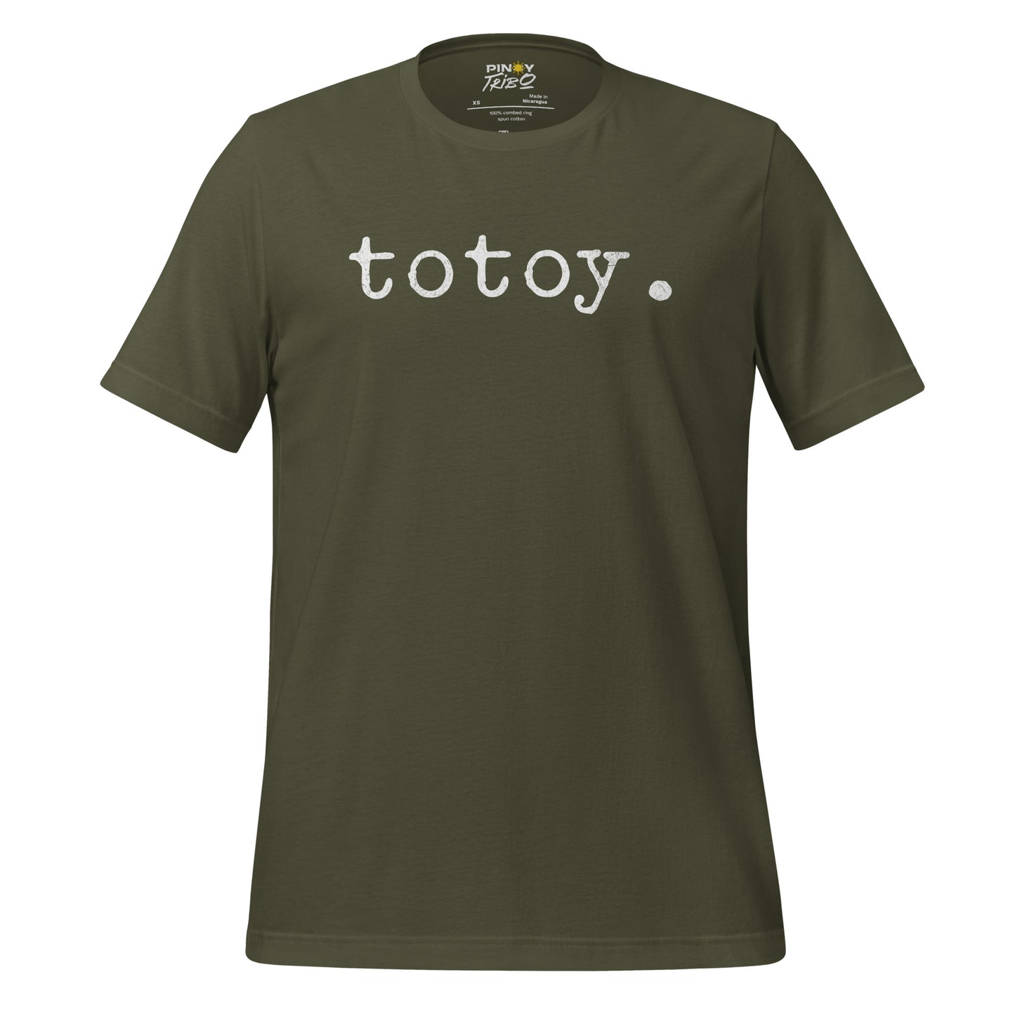 T-shirt with the word 'totoy.' in bold white font, part of PINOY TRIBO™'s Filipino-inspired apparel collection.