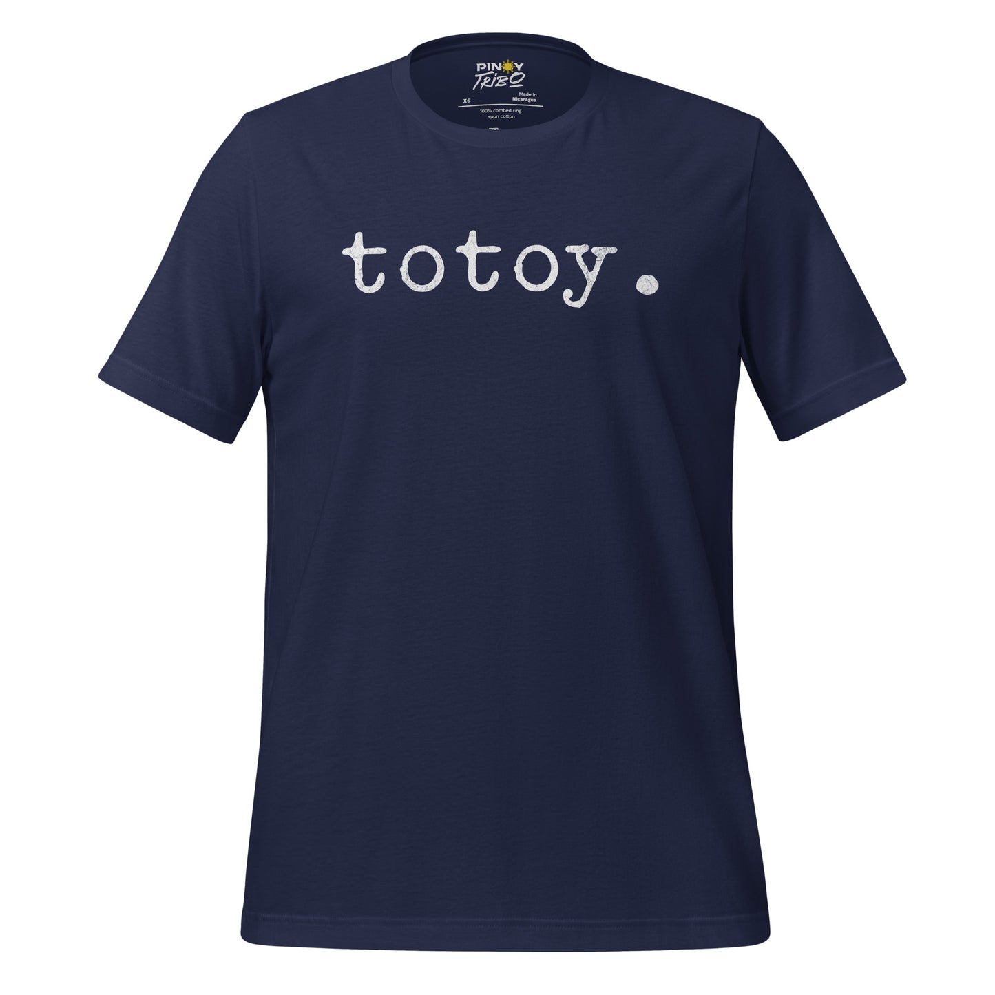 T-shirt with the word 'totoy.' in bold white font, part of PINOY TRIBO™'s Filipino-inspired apparel collection.