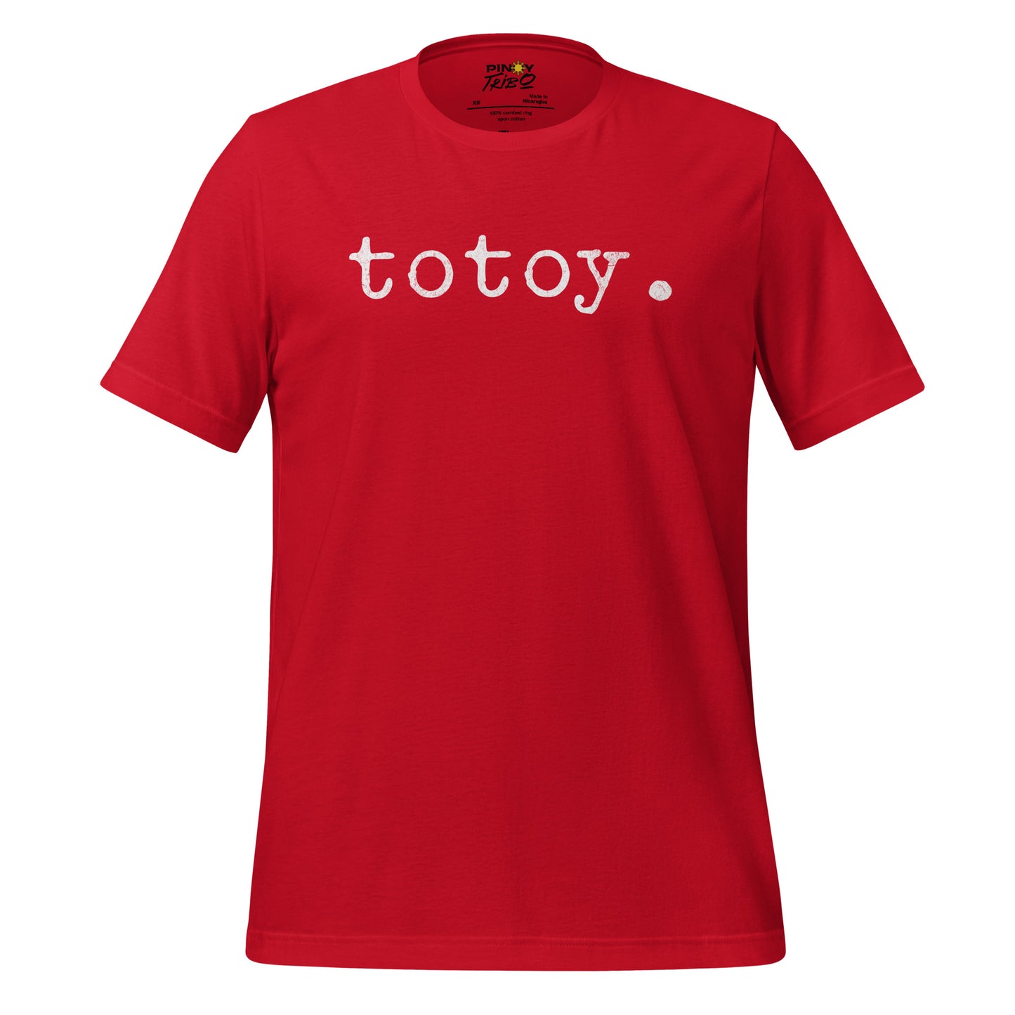 T-shirt with the word 'totoy.' in bold white font, part of PINOY TRIBO™'s Filipino-inspired apparel collection.