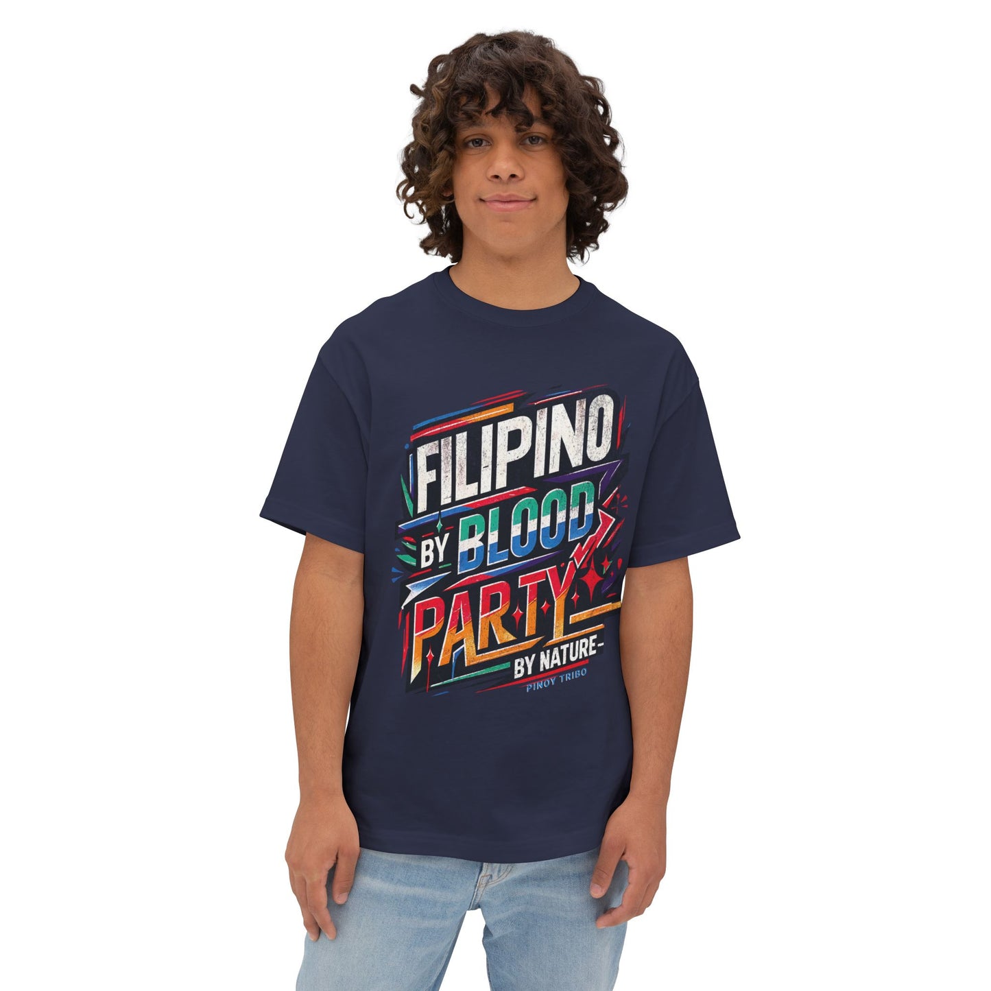 Filipino By Blood Distressed Style Streetwear Tee