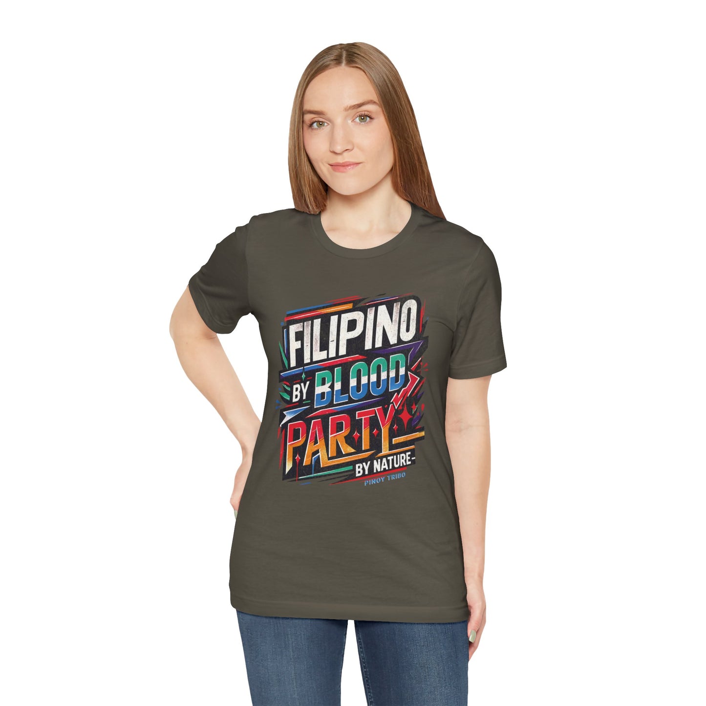 Filipino By Blood Distressed Style Tee (W)