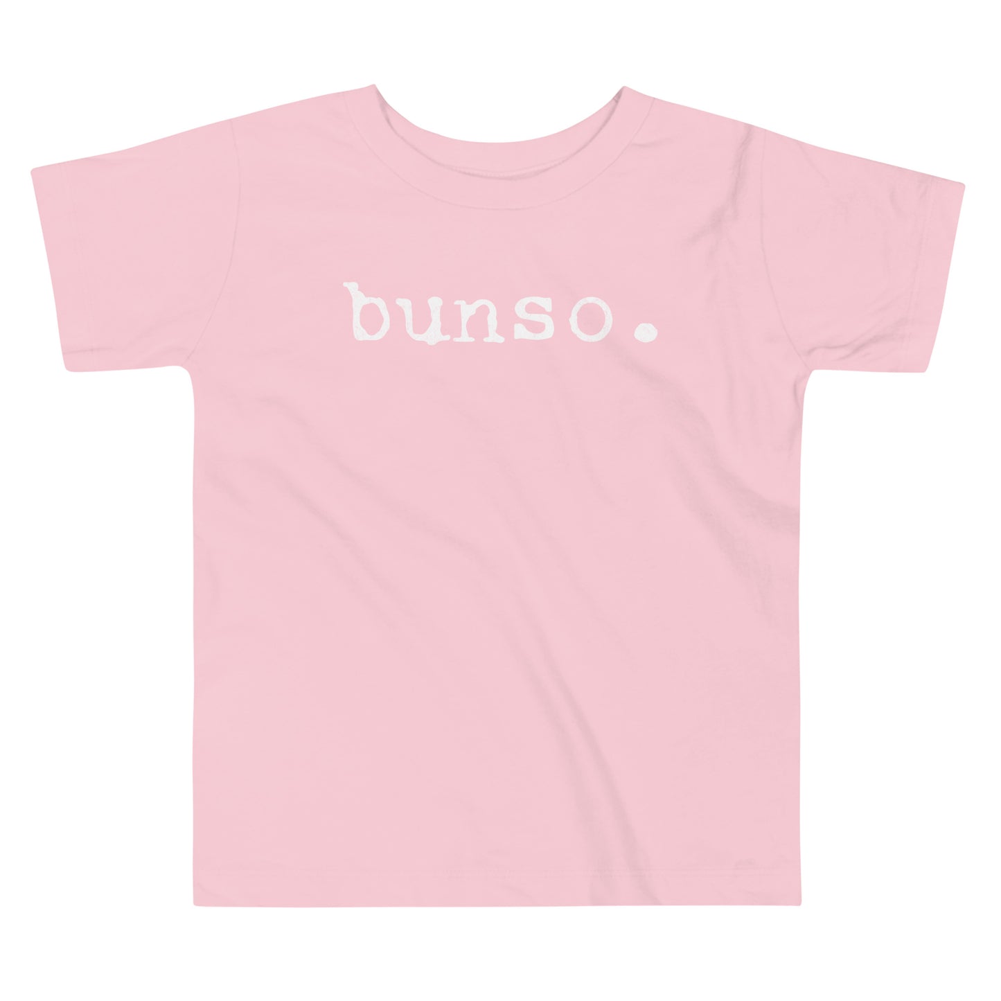 Toddler tee with white typewriter-style text that reads “bunso.” representing the Filipino term for the youngest sibling.
