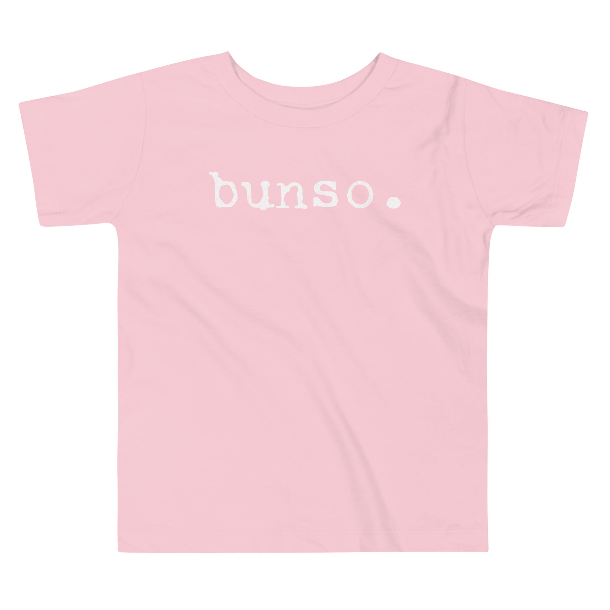 Toddler tee with white typewriter-style text that reads “bunso.” representing the Filipino term for the youngest sibling.
