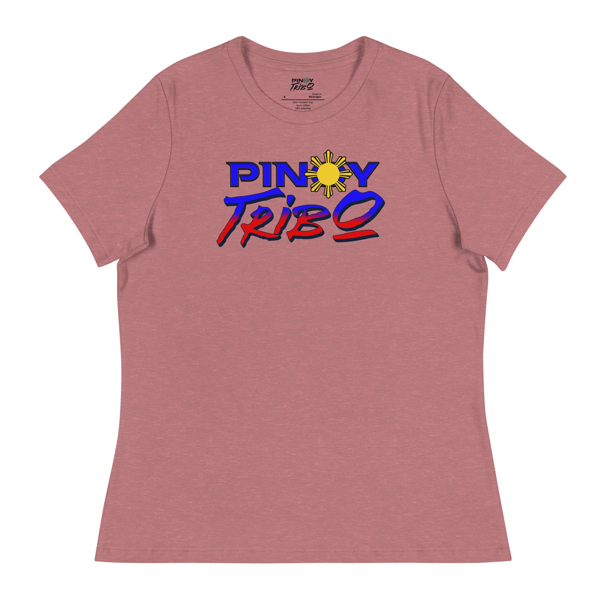 Pinoy Tribo logo design with vibrant blue, red, and yellow colors and a stylized sun, inspired by the Philippine flag.