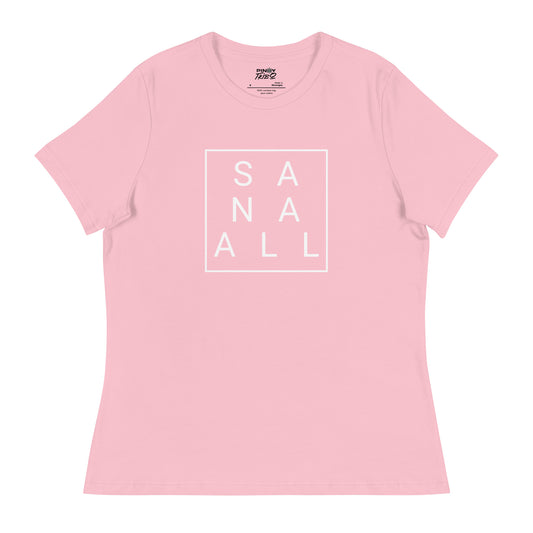 Minimalist boxed design with the phrase 'Sana All' in bold white letters.